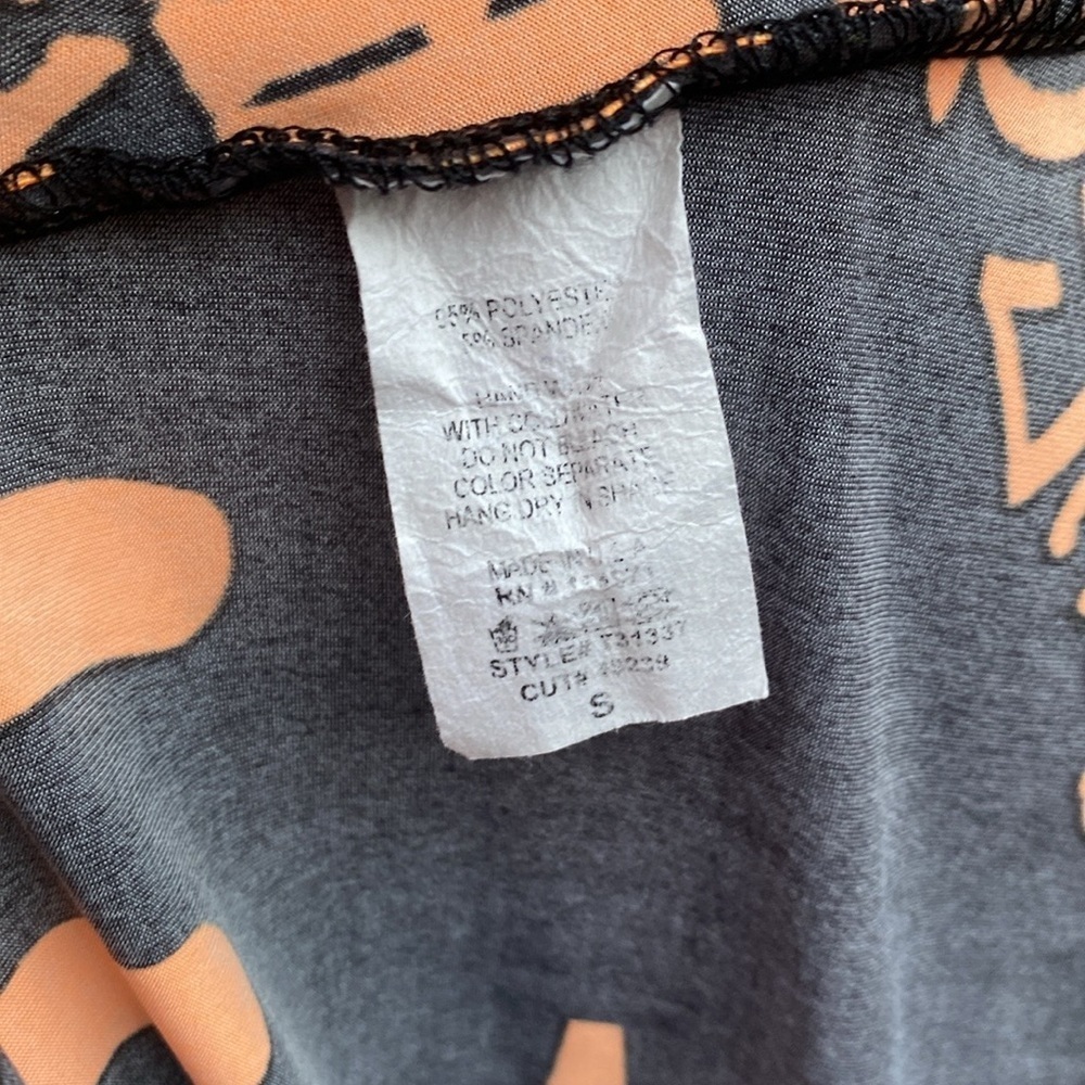 Women's Black & Orange Graffiti Print Pantsuit Size S - Picture 9 of 9